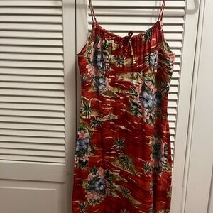 Floral Red Dress